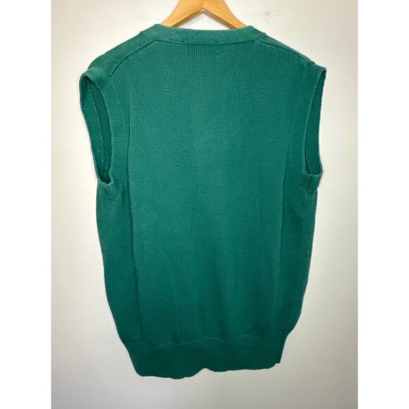 Vintage Mark Scot Teal and White Checkered Sweater Vest Sz M Linen Cotton Blend - Picture 4 of 6